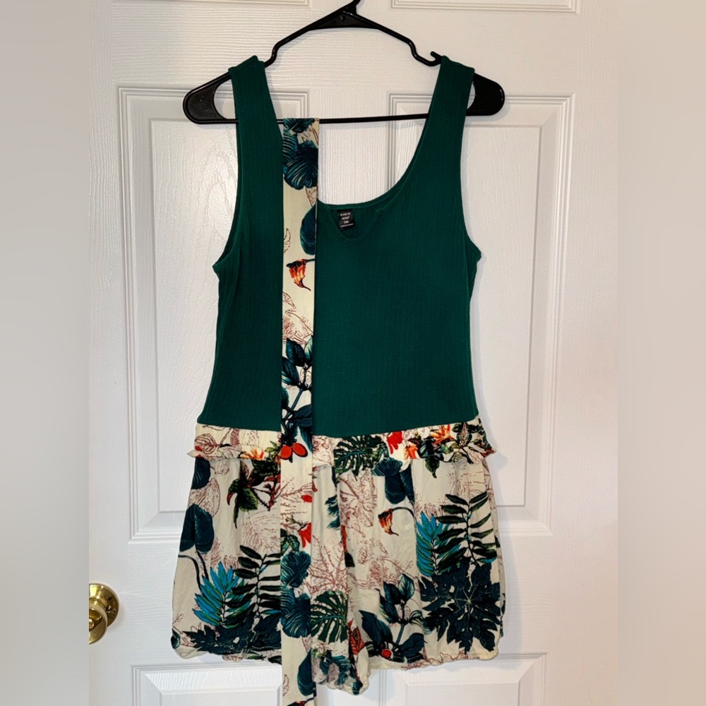 1XL SHEIN VCAY Plus Tropical Belted Tank Romper!